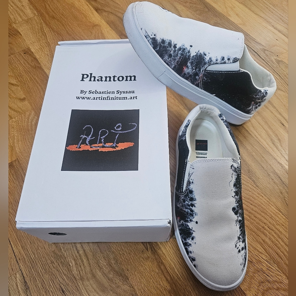 "Phantom" Women's Size 6 US/36.5 EU Slip-on Canvas Shoe from Art Infinitum